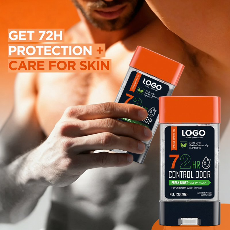 Private Label 72 Hour Sweat Block Odor Control Invisible Gentle Skin All Day Fresh Scent Unisex 5-in-1 Antiperspirant Deodorant Gel