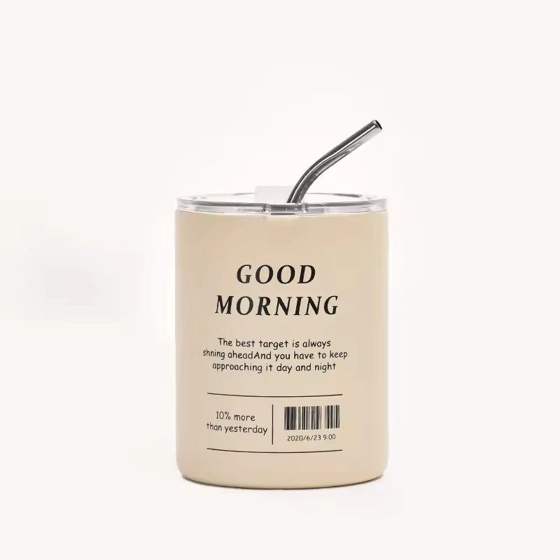 Double Wall Insulated Travel Tumbler with Custom Logo Lid and Straw for Hot Cold Beverages on The Go