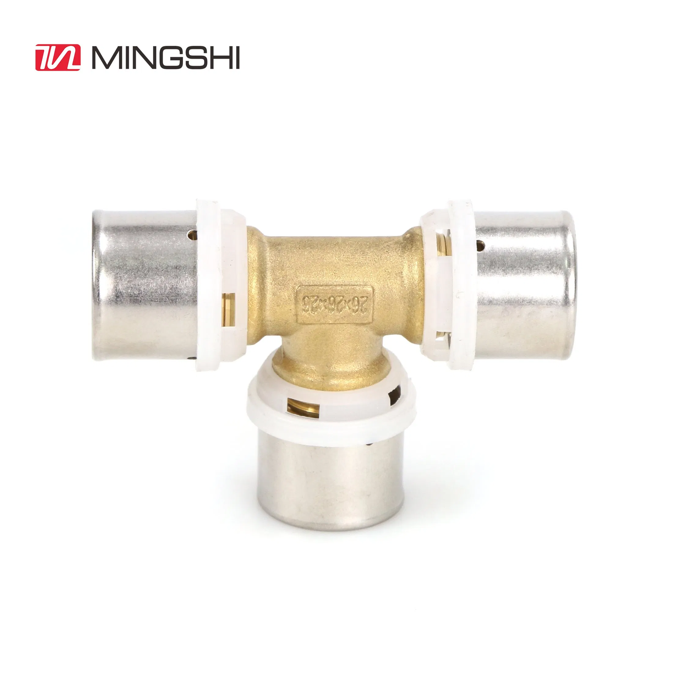 High Standard Pex Multilayer Pipe Th Profile Rduced Tee Brass Press Fitting