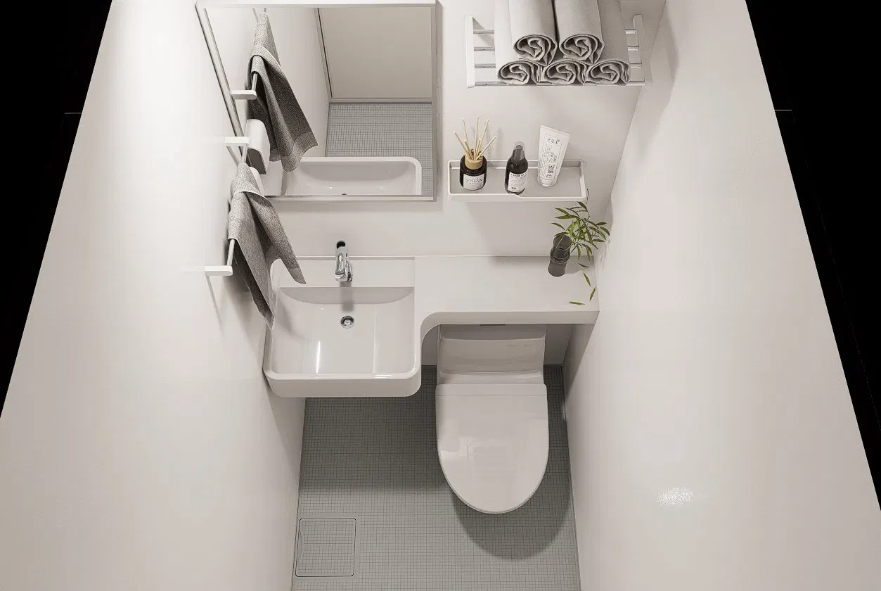 One-Piece Bathroom Modular Bathroom Bathroom Unit Superior Craftsmanship Space-Saving, Modern & Unified Design