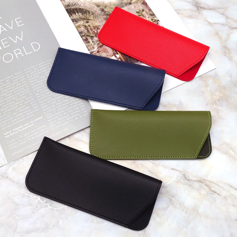 2025 New Arrival Custom Wholesale Drawer Box Dustproof Luxury Packaging Slant Pocket Bag PU Leather Sunglasses Suede Lining Brand Designer Eyeglasses Case