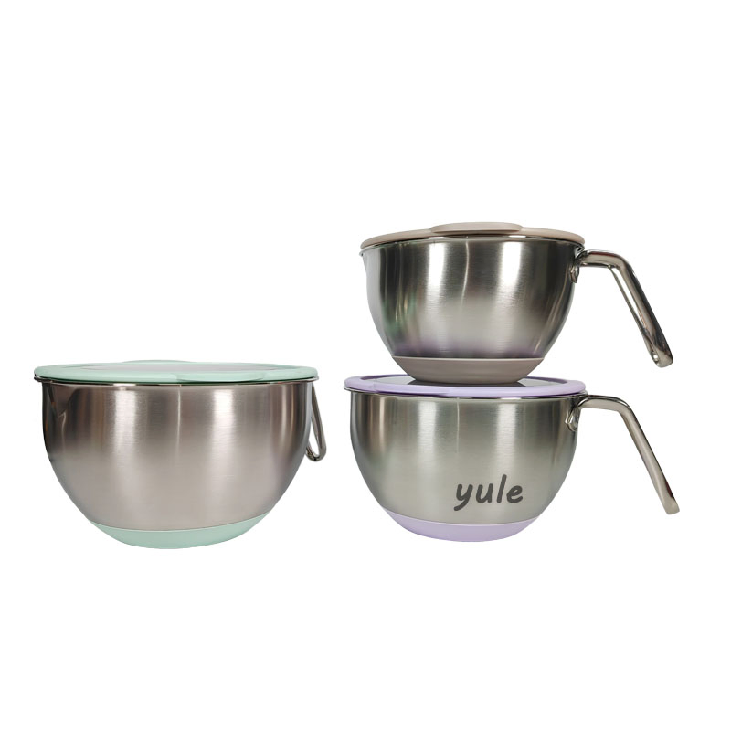 Popular 0.5mm Thickness Stainless Steel Salad Bowl with Grater Lid and Handle