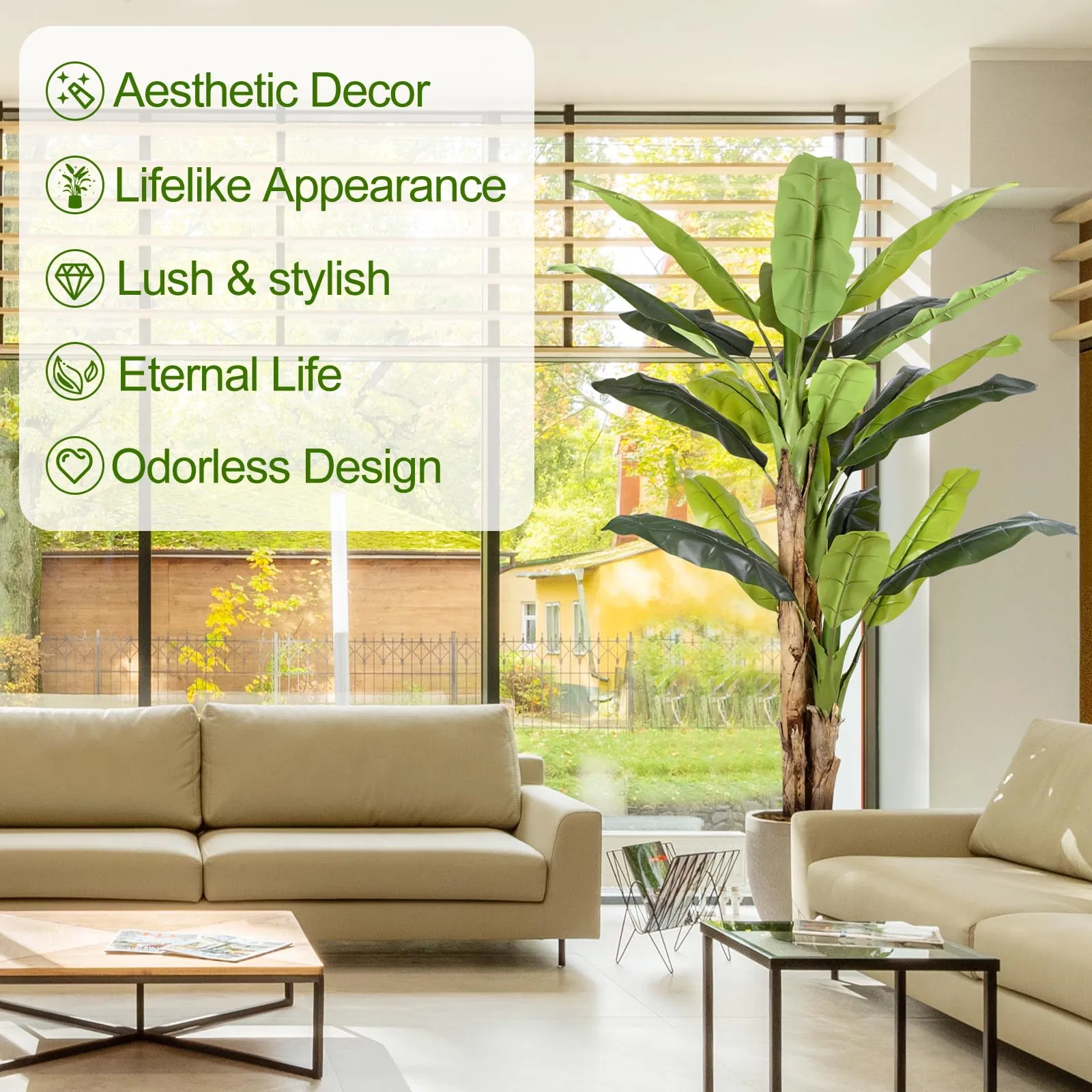 8.5FT Extra Tall Artificial Banana Tree