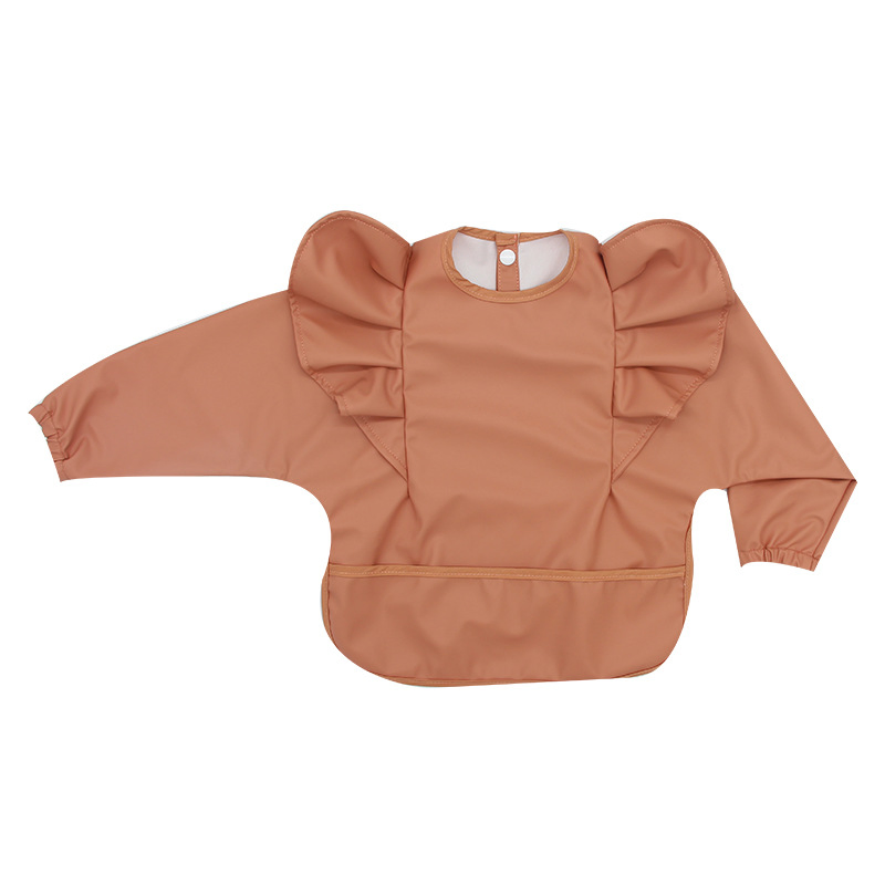 New Hot Selling PU Waterproof Children's Cover Baby Anti Fouling Twill Fabric Bib
