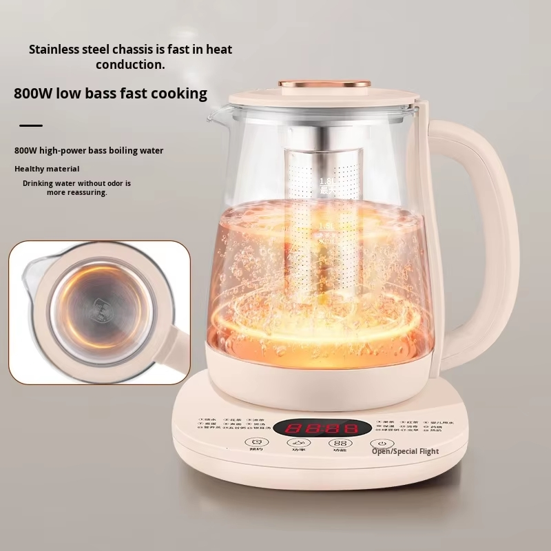 1.8L Dual Color Smart Electric Kettle, Available in Beige/Sky Blue, LED Touch Screen, 24-Hour Reservation+Constant Temperature