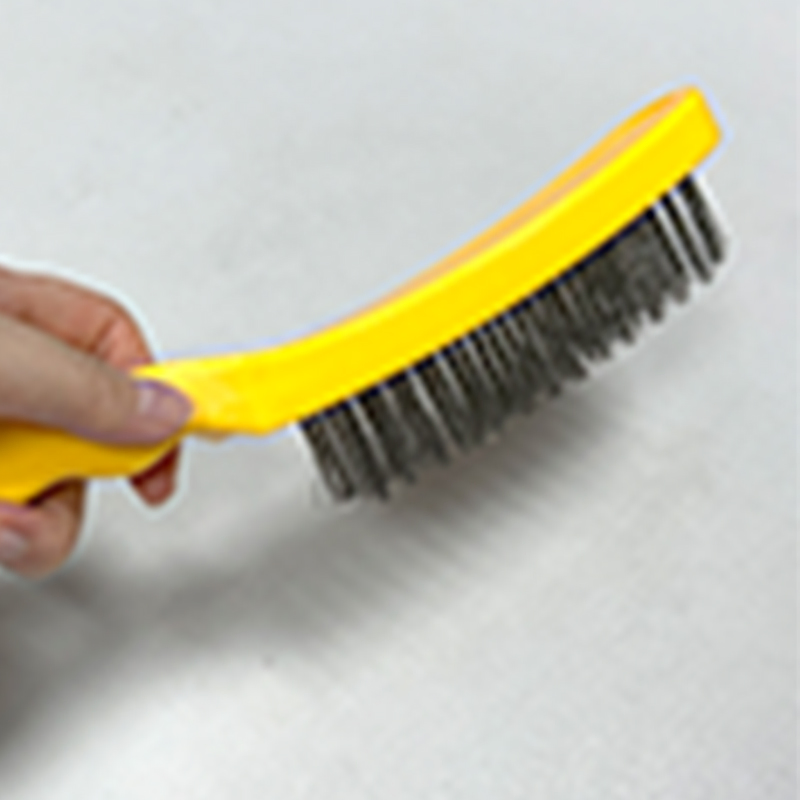 Heavy-Duty Square-Handled Stainless Steel Wire Brush for Tough Cleaning