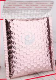 Pink Aluminum Plated Film Laminate Bubble to Produce Self-Adhesive Cosmetics Packing Bag