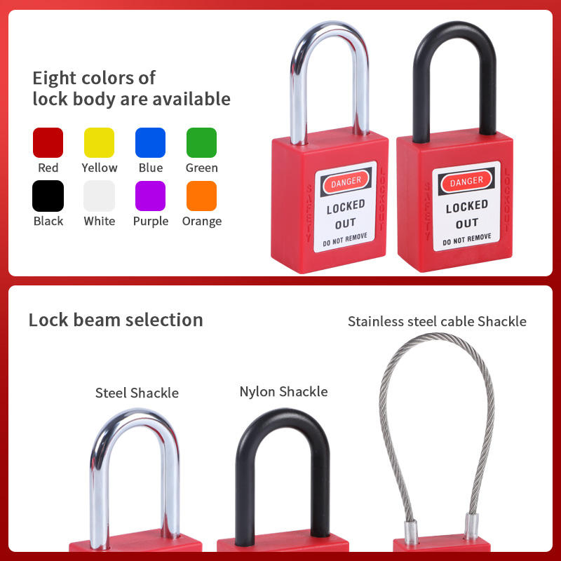 Qvand 38mm Loto Padlock Safety Lockout Locks Master Keyed Alike Padlocks
