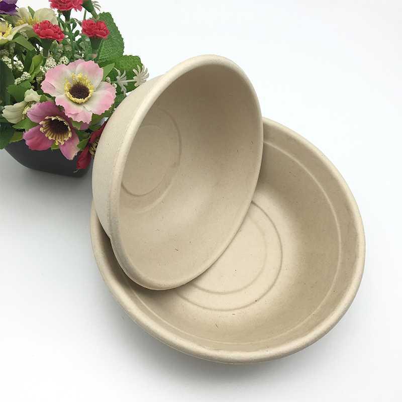 Round Shape Bagasse Disposable Salad Bowl