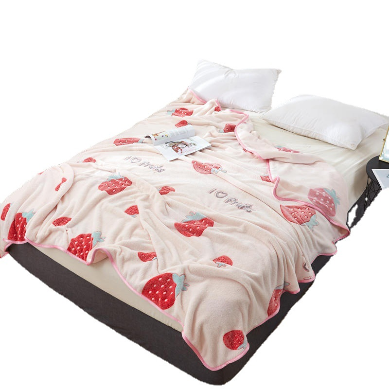 Двухслойное флисовое одеяло с мультяшным принтом