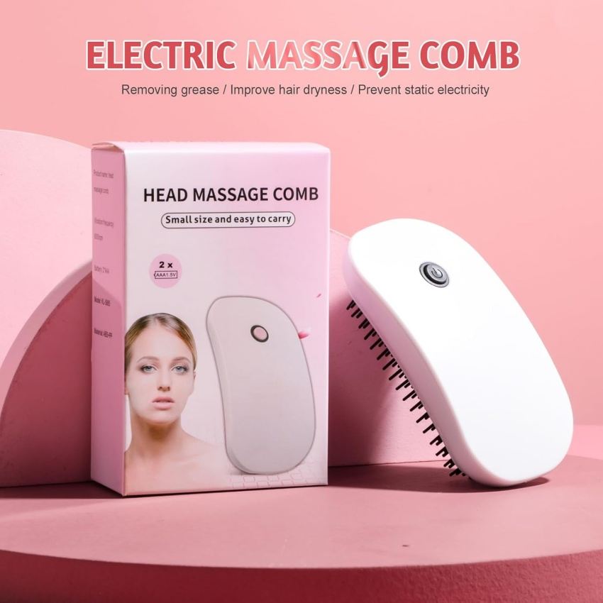 Electric Vibrating Hair Head Scalp Massager Scrubber Comb