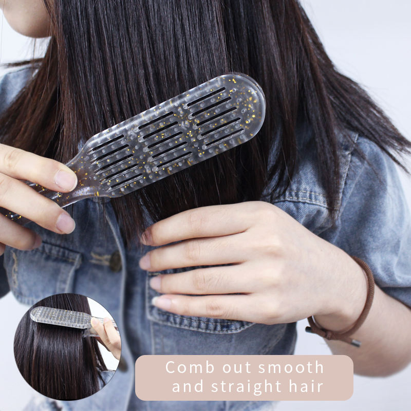 PRO Beauty Salon Clasp Hair Straightening Double Brush Comb Anti-Static High Temperature Clamp Brush Hair Straightening Brush