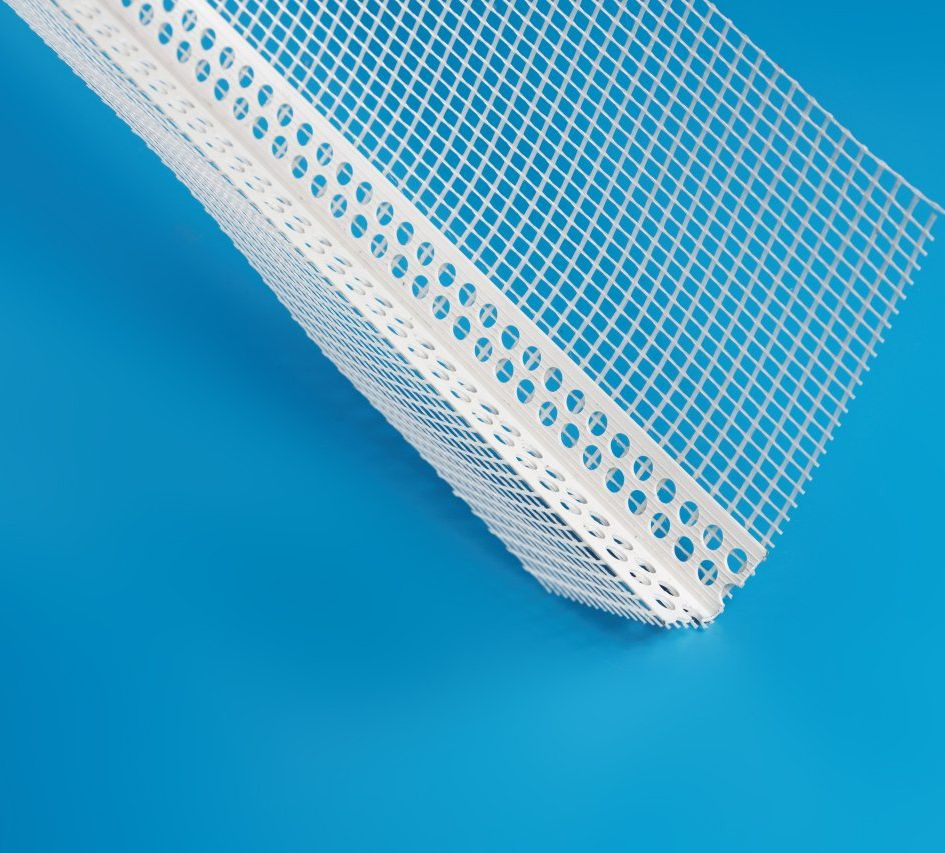 Lemal PT10 Plaster Rails PVC Plastic White Reinforcement Fabric Outside Edge Protection Plaster Drywall Corner Rails Fabric Corner Angle