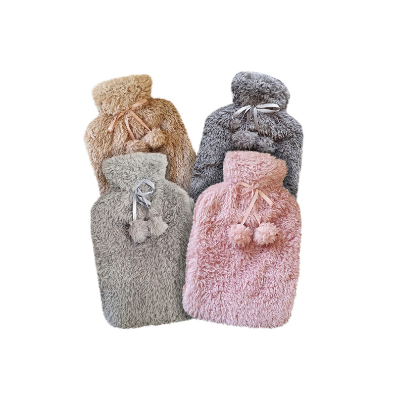 Wholesale Natural Rubber Hot Water Bags with Flannel Cover