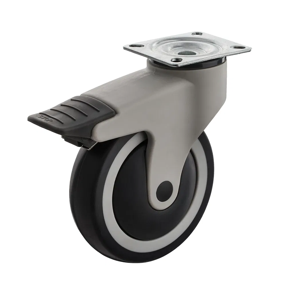 Swivel Plate with Brake Medical Caster