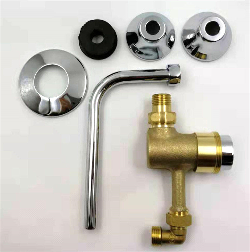 Modern Concealed Push Button Urinal Flush Valve - Chrome Plated, Durable Brass Material, and Reliable Time Delay Function for Hospitals