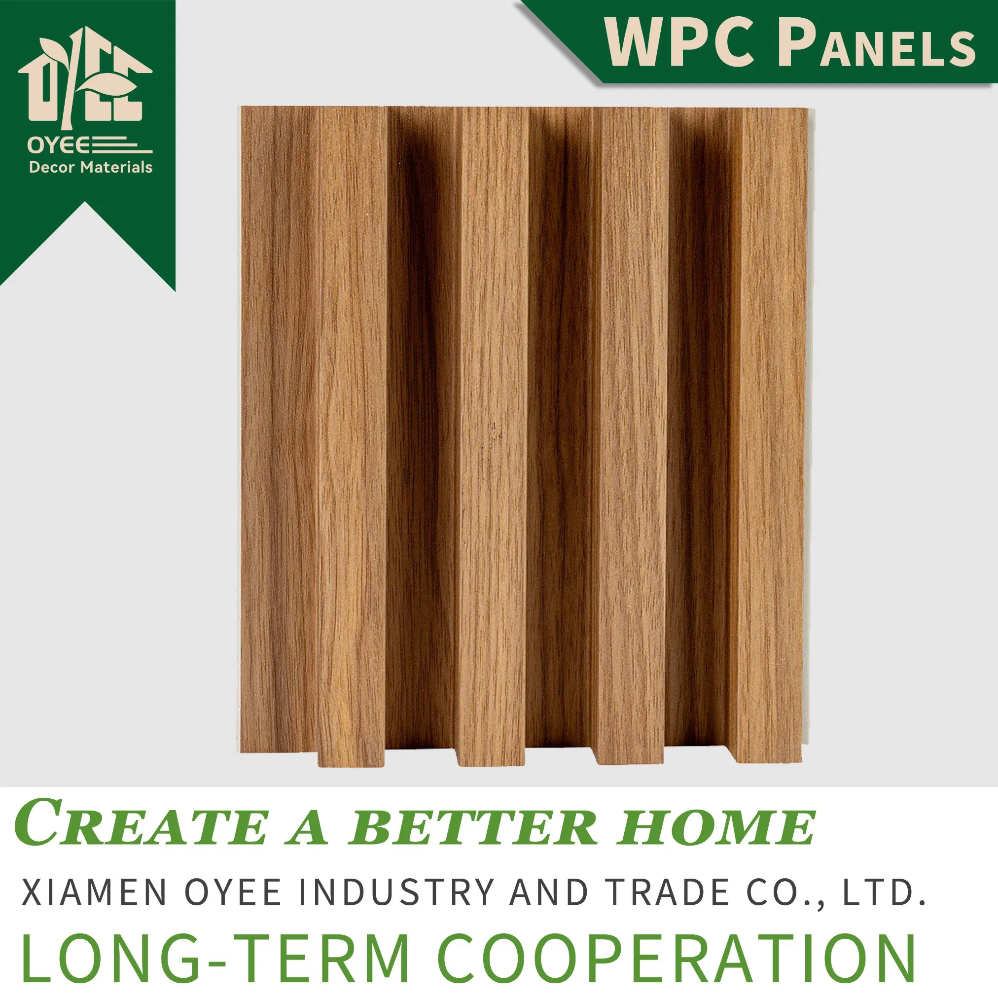 Factory Decor Wood Plastic Composite WPC Coating Cladding Wall Board WPC Exterior Wall Panel