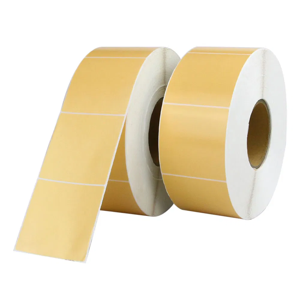 Custom Waterproof Paper Label Roll Thermal Adhesive Yellow Coated Color Vinyl Label