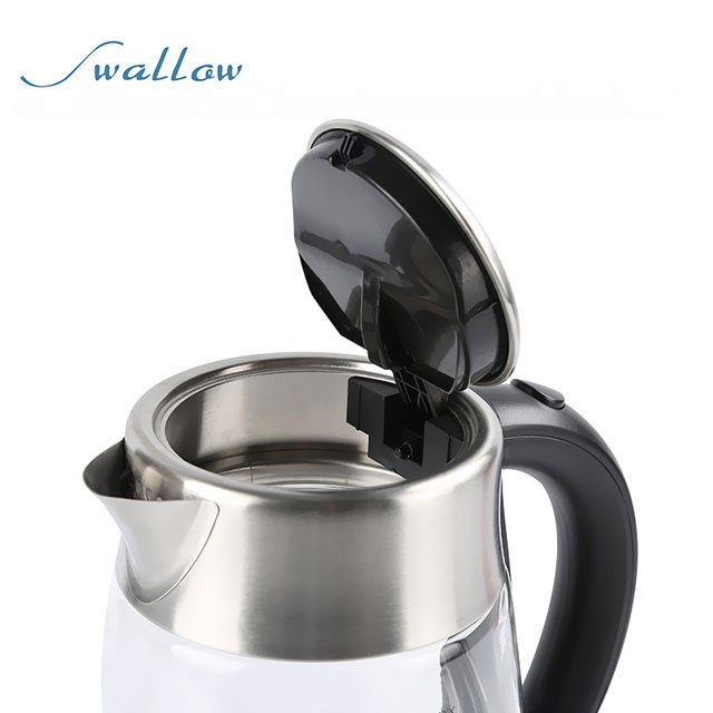 Energy Saving 1.7-Qt. Electric Glass Water Kettle Tea Pot Stay Cool Handle