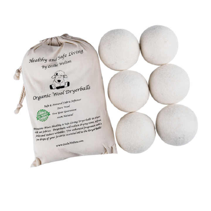 Custom Size Organic Eco Wool Dryer Ball 6pack for Laundry