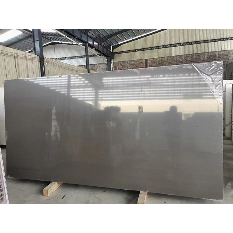 Pure Solid Artificial Stone Grey Quartz Slab Wholesale Price USA Standard