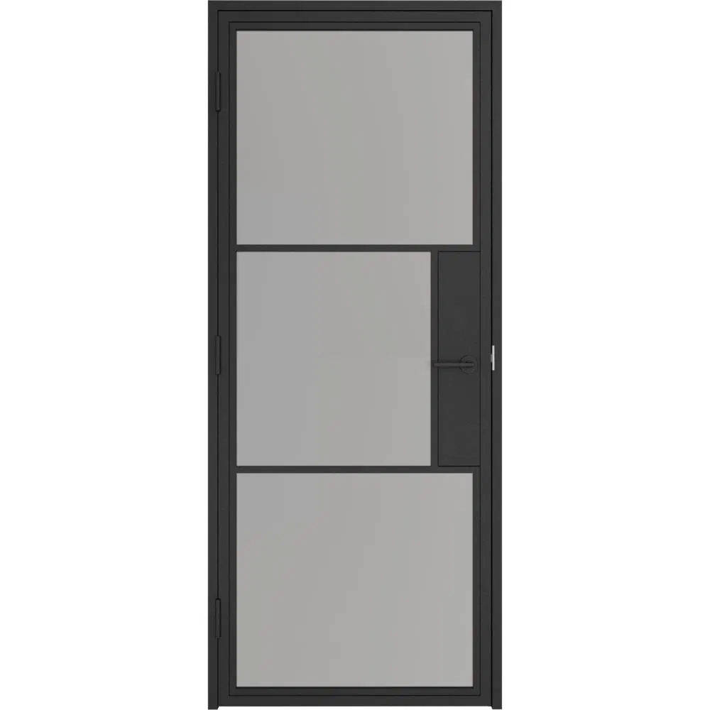 35-9/32″ X 85″ 3 Lite Clear Glass Metal Frame Door