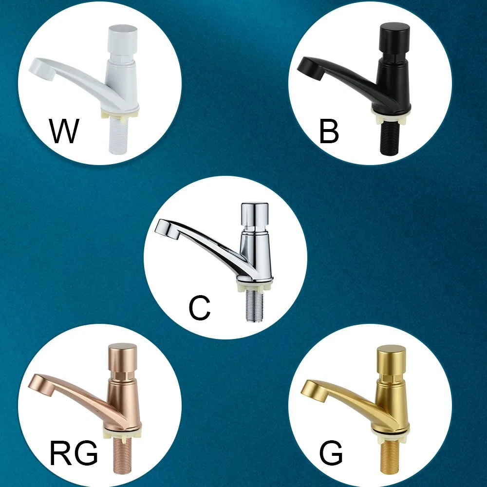 Polished Chrome Self Closing Time Delay Washbasin Faucet