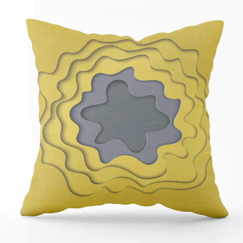 ODM Plush Scandinavian Sandstone Simple Yellow Geometric Pillow Set
