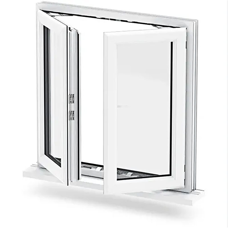 Modern Design Double Glazed White U-PVC Casement Window for Homes