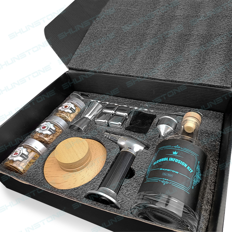 Whiskey Alcohol Infusion Making Kit with Spices Stainless Steel Whiskey Stones