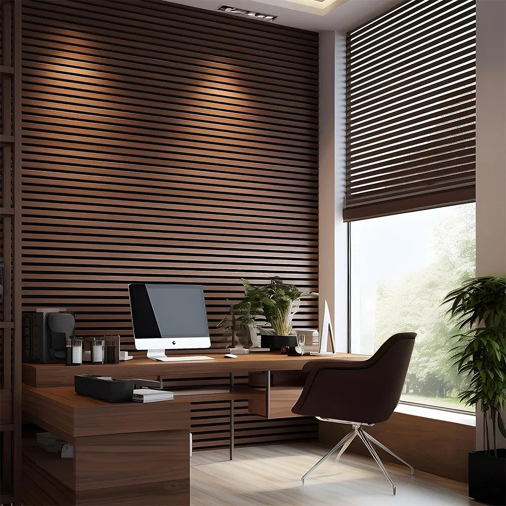 MDF/WPC Studio Natural Arificial Wooden Slat Acoustic Slat Aku Panel