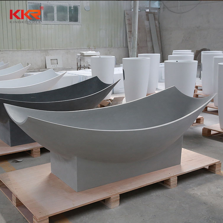Solid Surface Stone Black Round Bath Tub Bathtub