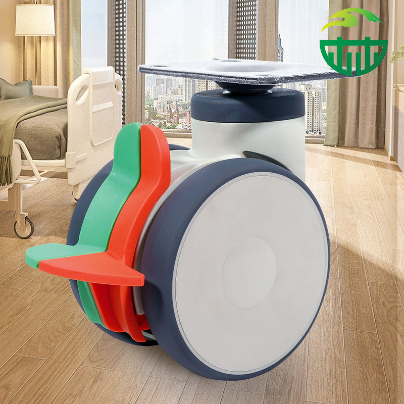 Medical Twin Wheel Casters for Hospital Trolleys 4/5 Inch 125kg