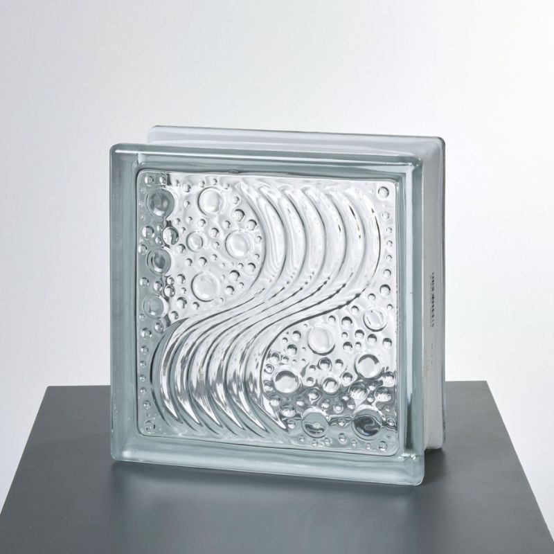 Waterproof Clear Cloudy Pattern Glass Block/Glass Brick for Indoor Decoration Solid Industrial Building Brick Blocks