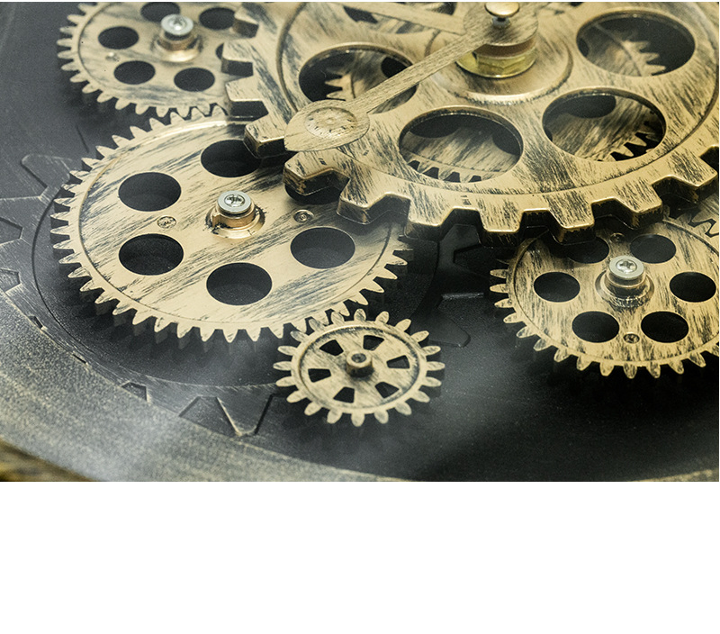 40cm/45cm Round Vintage Gear Moving Wall Clock