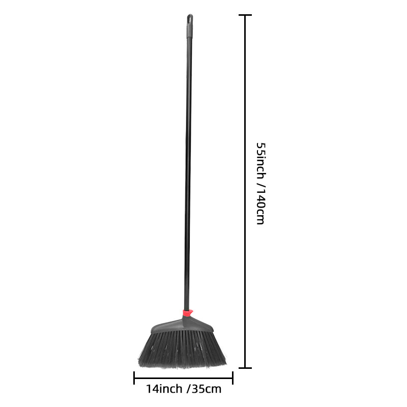 Floor Cleaning Hand Tools 14" Soft-Bristled Broom with 45" Iron Handle