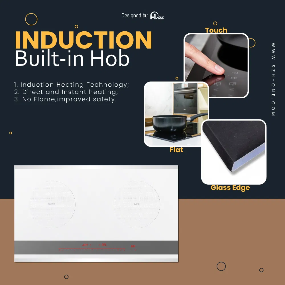 2 Zone Induction Hob with 73cm Ceramic Glass (Black) Surface