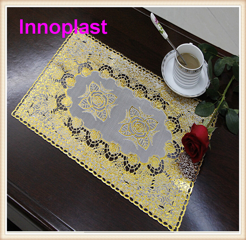 PVC Gold Lace Doily 30cmx46cm