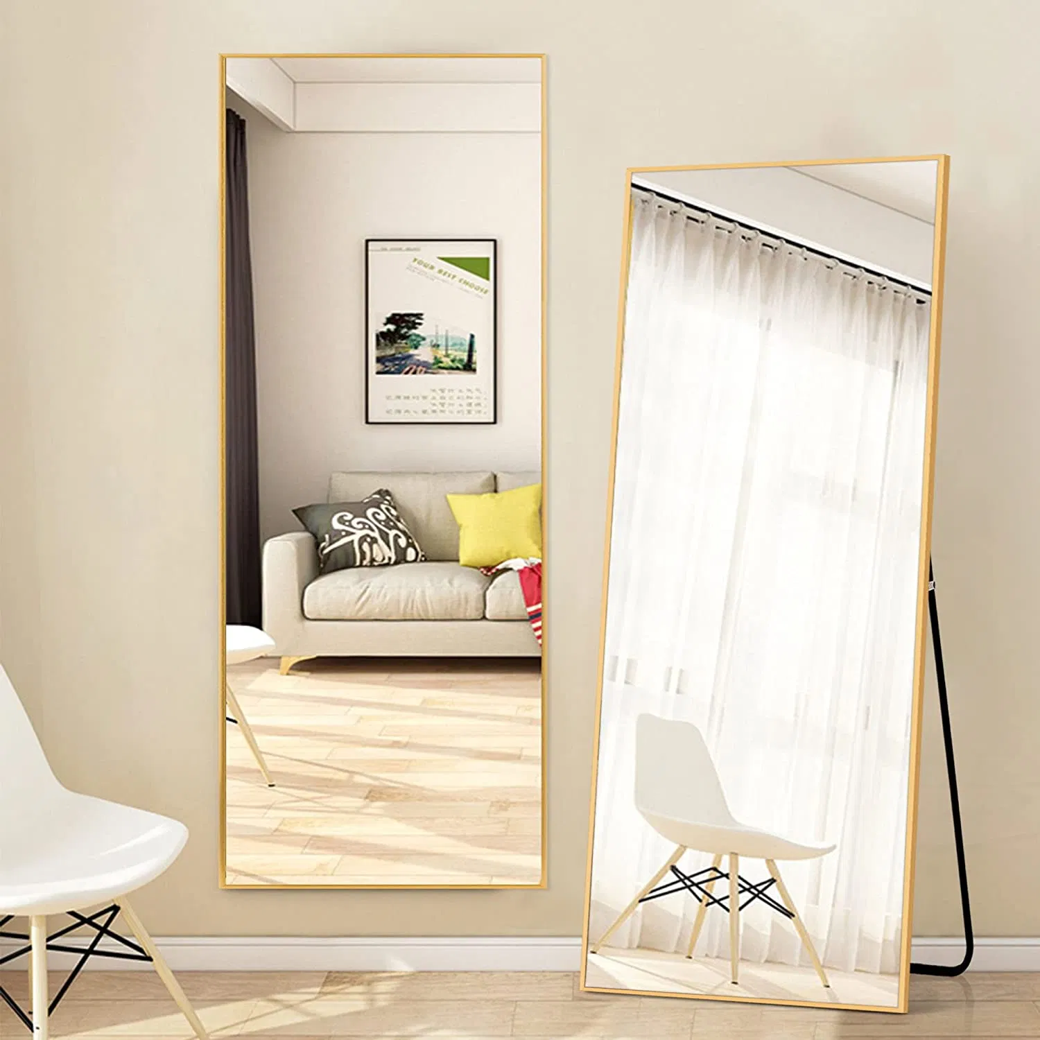 Rectangle Wall Hanging Leaning Vanity Framed Standing Floor Miroir Home Bedroom Decor Full Length Dressing Mirror