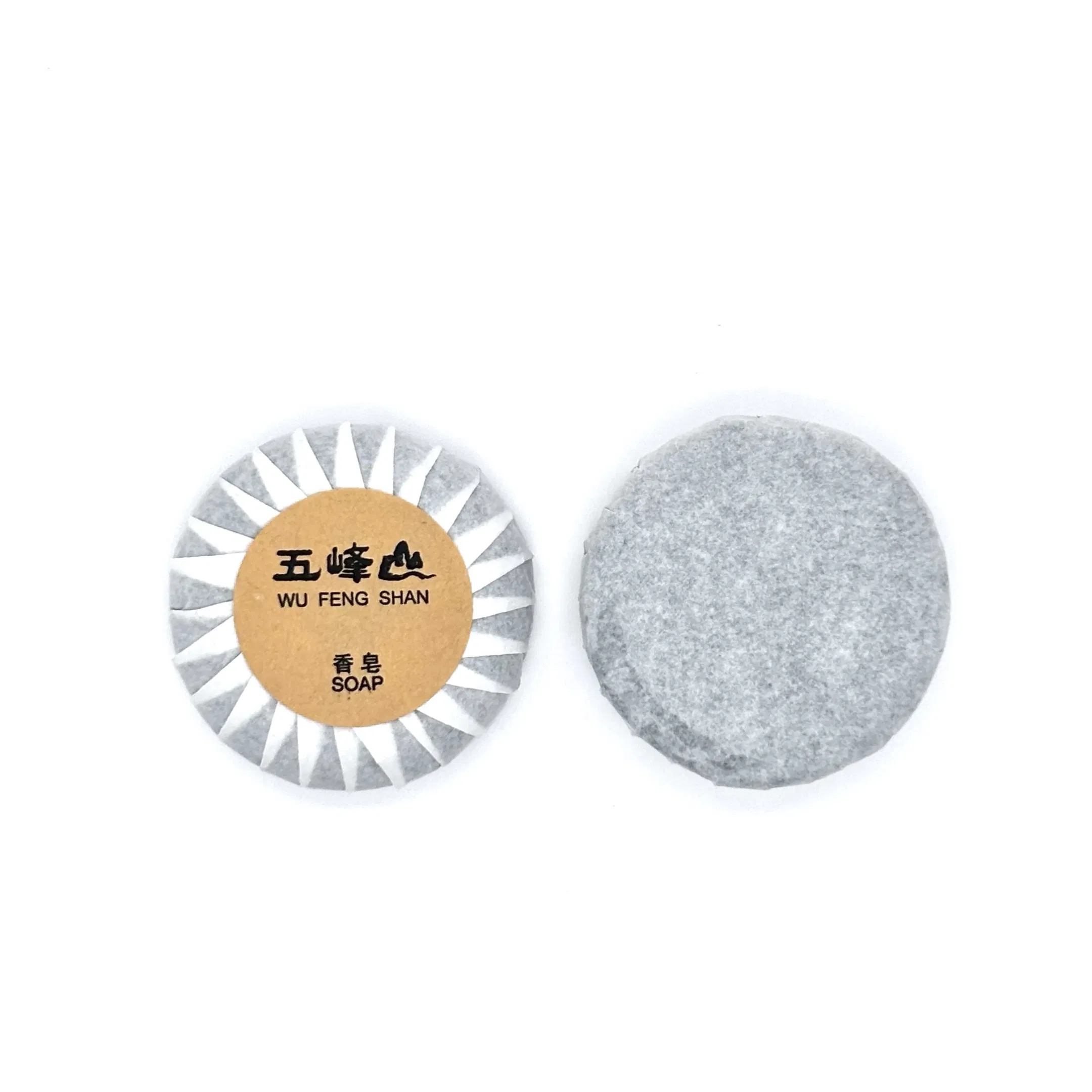 20g Round Bamboo Charcoal Soap Laminated Paper Packaging with Kraft Paper Label 03