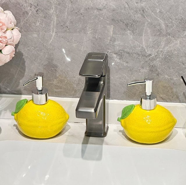 Long Lasting Single Ceramic Dispenser Teen Bathroom Lemon Decor Bathroom Accessories