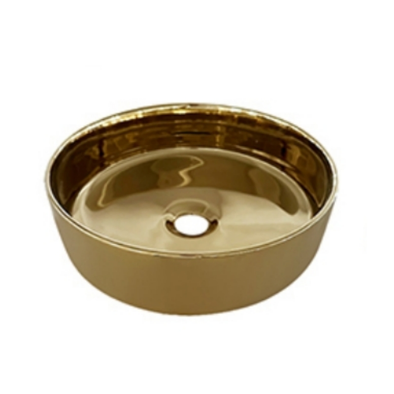 Hot Selling Luxury Bathroom Sink Rectangle Gold Ceramic Basin for Home Hotel