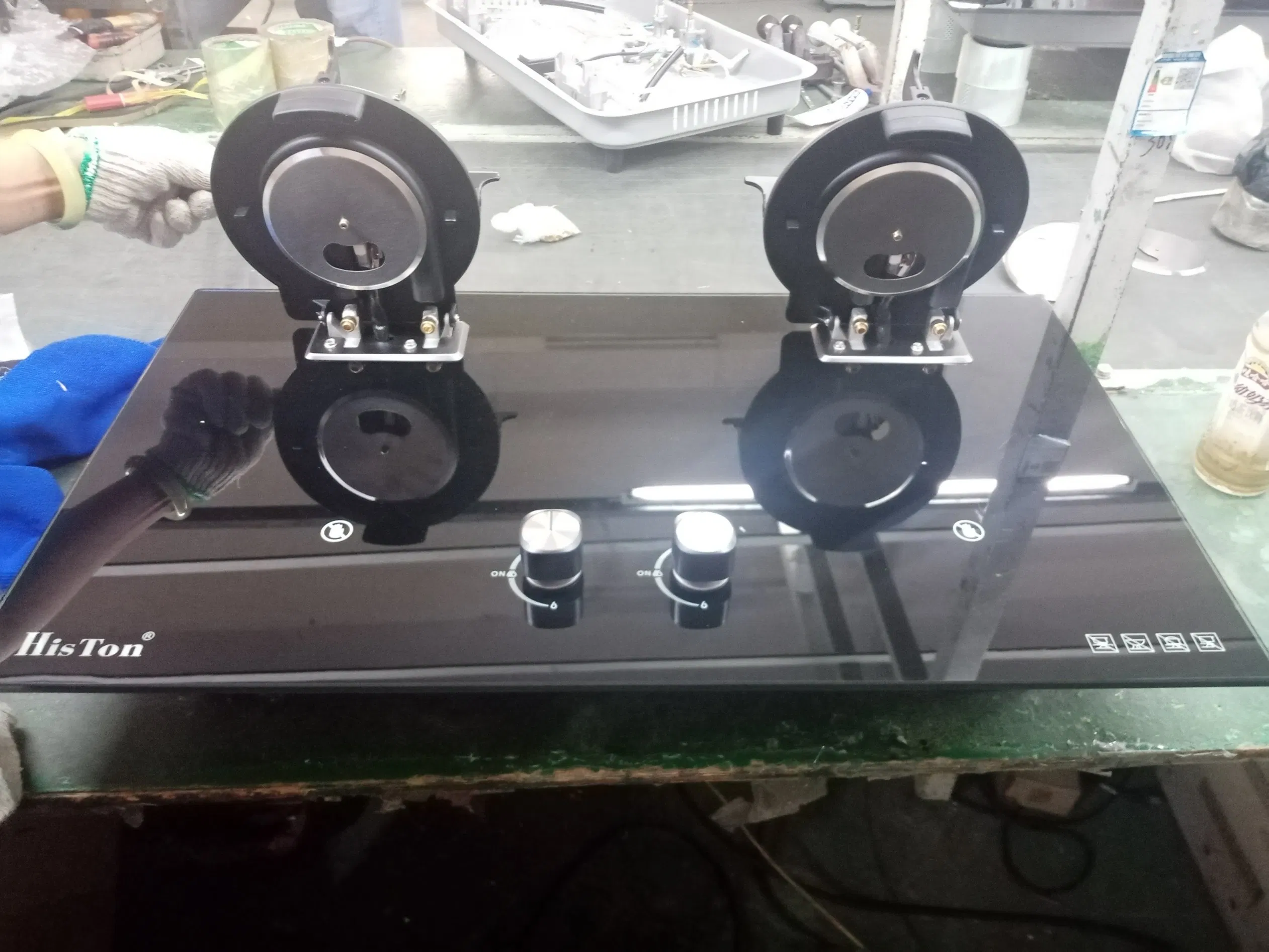 Goldk Easy-to-Clean High-Temperature Anti-Scald Infrared 2 Burner Gas Stove