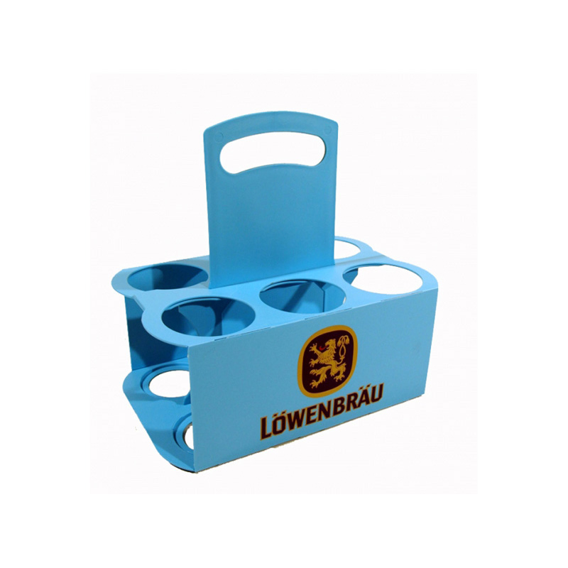 Advertising Foldable Plastic PP Beer Bottle Carrier with Stainless Steel Opener
