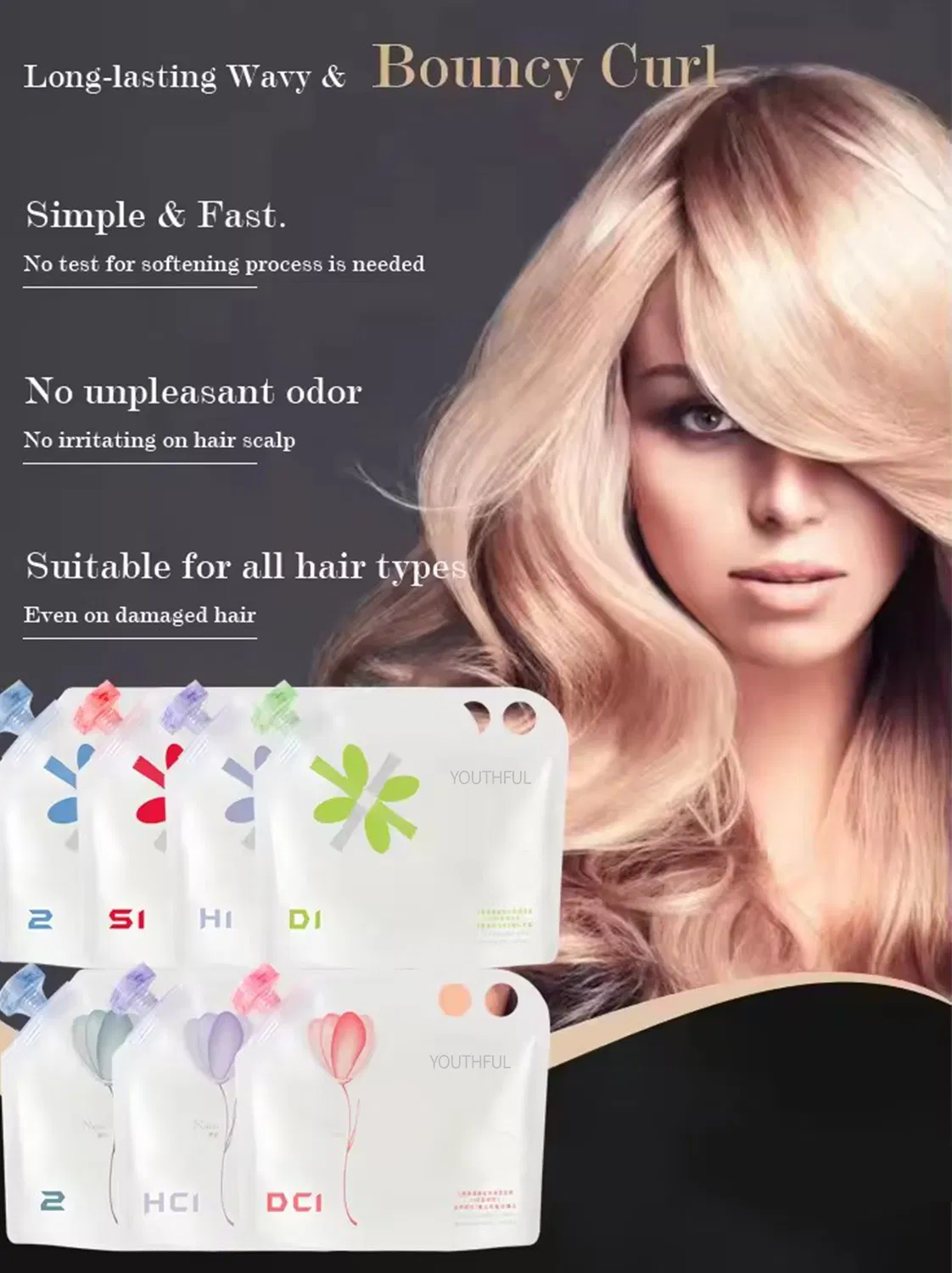 Professional Korean Down Perm Lotion Curling Cream for Natural Hair