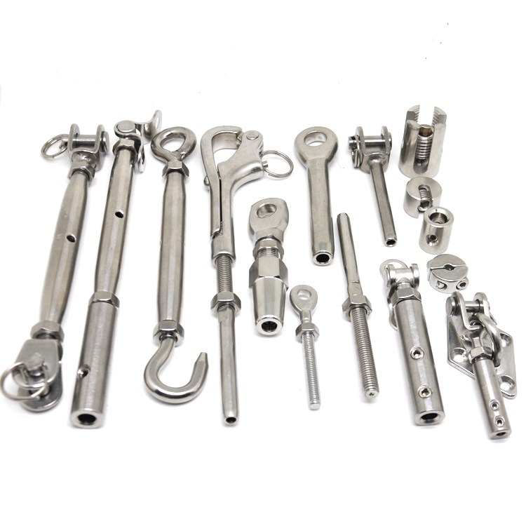 Stainless Steel Tension Post End Hardware Fork Stud Eye Shank Ball Cable Wire Rope Railing Fitting