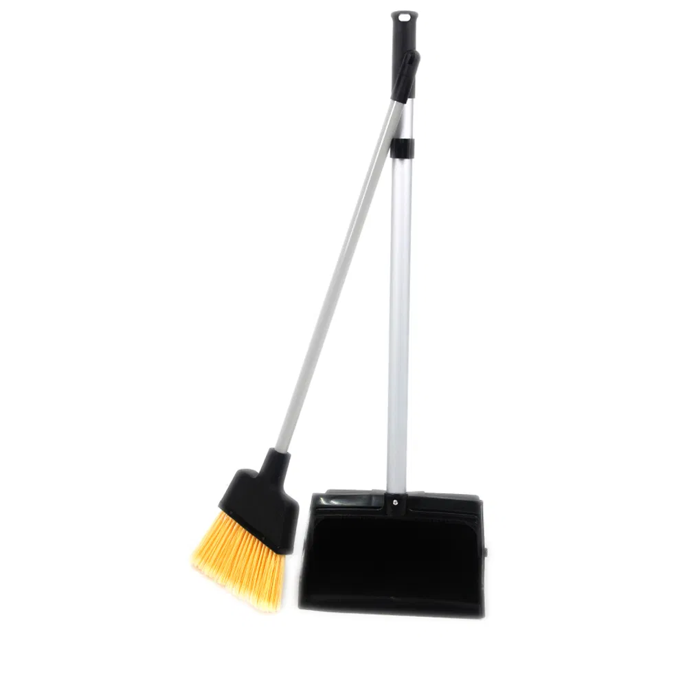 Commercial Cleaning Products Heavy Duty Angled Broom and Dustpan Sets Upright