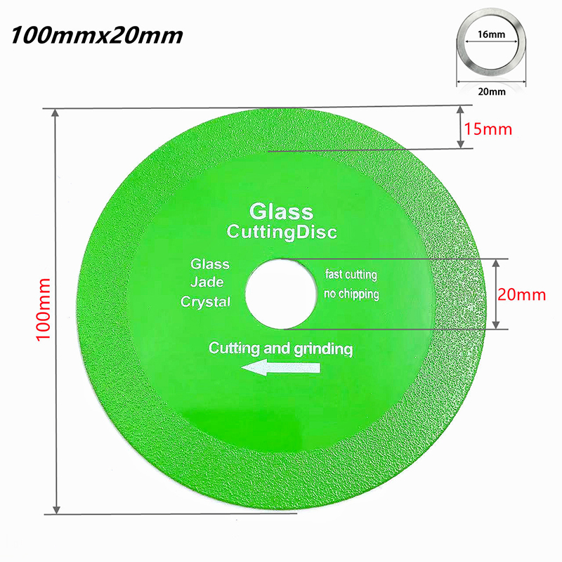 4"/4.5"/5" Thin Glass Cutting Disc Diamond Saw Blade for Jade Crystal Bottles Ceramic Tile Smooth Cutting and Grinding for Angle Grinder