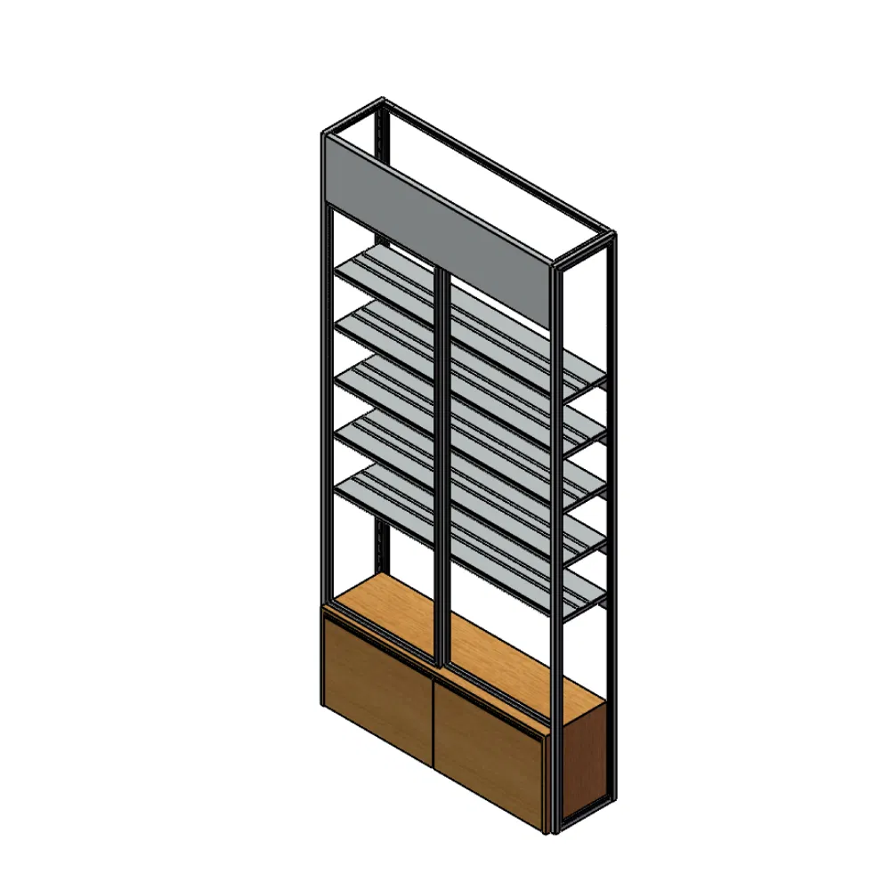 Tempered Glass Cosmetic Display Cabinet Supermarket Store Wood Cosmetic Display Rack