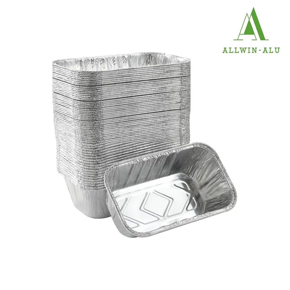 Bulk No. 6A 1.5lb Recyclable Aluminum Foil Container Disposable 10 20 50 Pack Tin Foil Loaf Pan with Lid